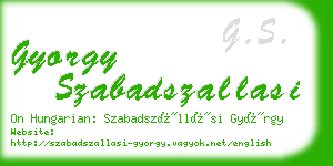 gyorgy szabadszallasi business card